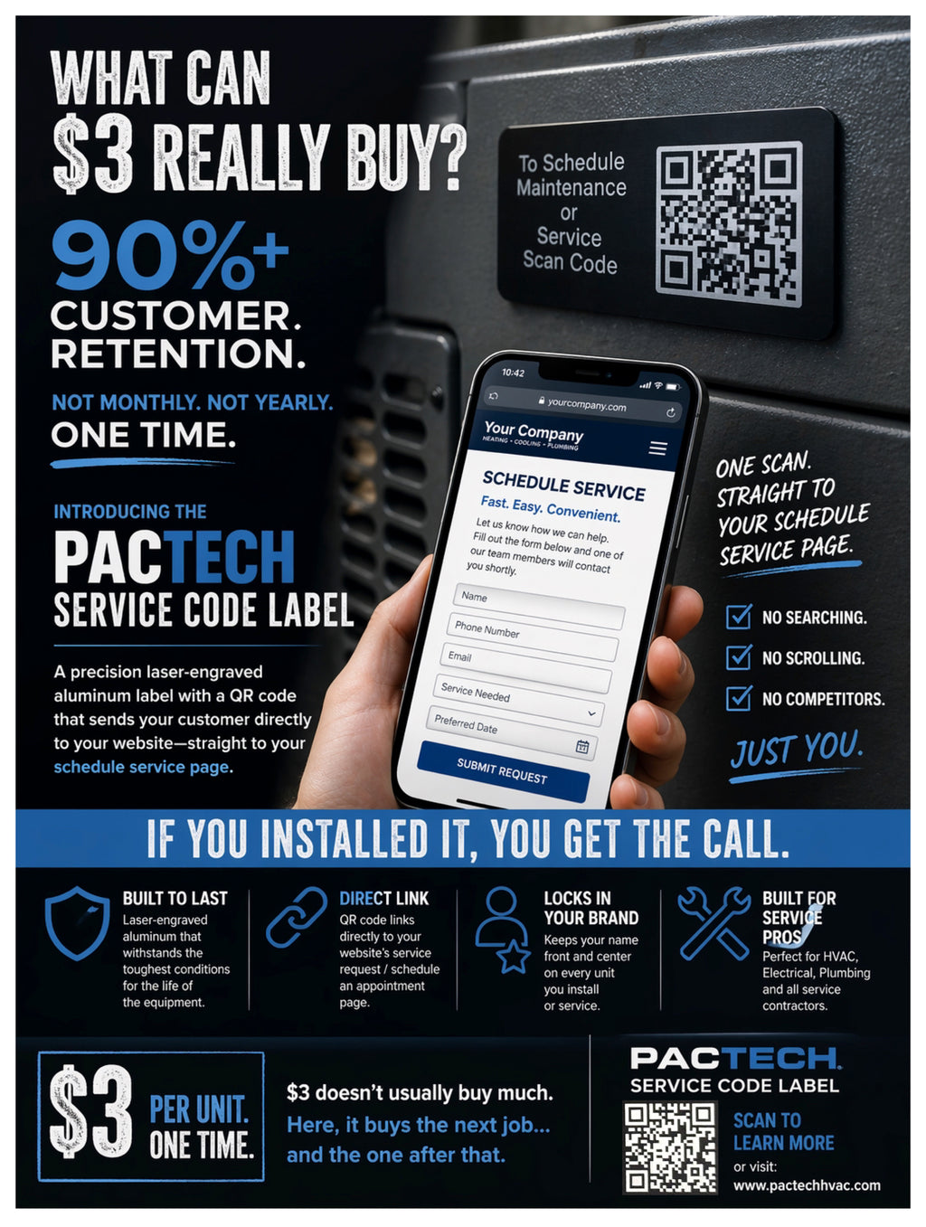 Custom Service Code Label - 1    10 Pack
