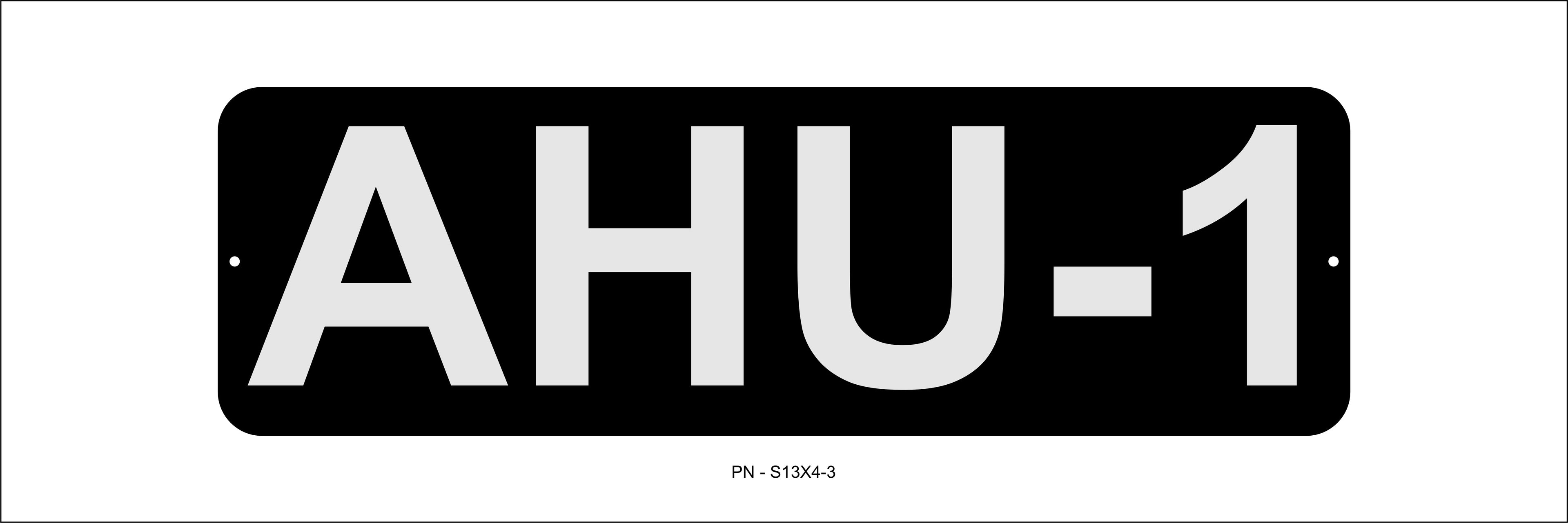 Standard 13" X 4" Aluminum Equipment I.D. plate with 3" tall letters