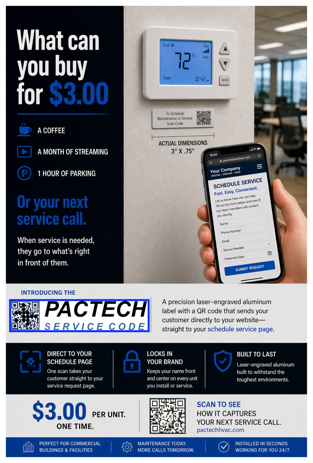 Custom Service Code Label - 2    10 Pack
